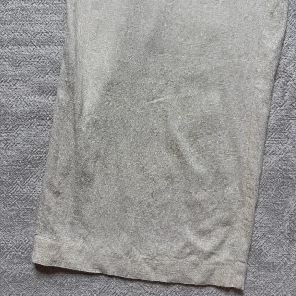 H&M Pastel Yellow Linen Blend Smocked Wide Leg Jumpsuit XXL